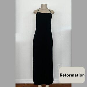 Reformation | Black Halter Maxi Dress